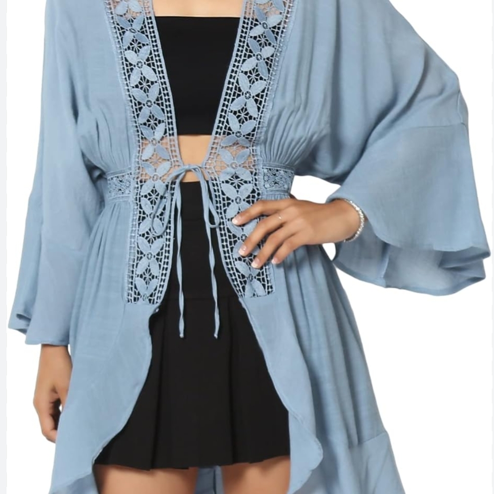 Love Tree Soft Blue Cardigan Sz S EUC